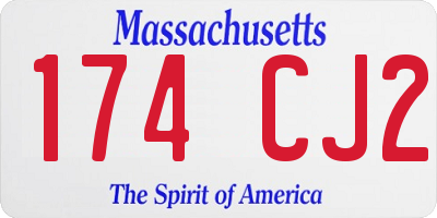 MA license plate 174CJ2