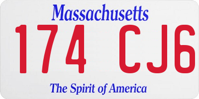 MA license plate 174CJ6