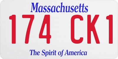 MA license plate 174CK1