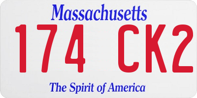 MA license plate 174CK2