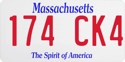 MA license plate 174CK4