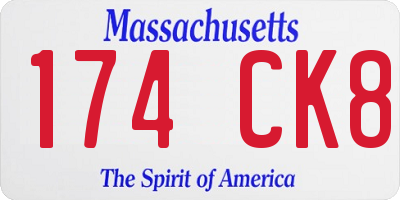 MA license plate 174CK8
