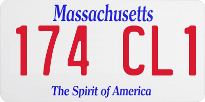 MA license plate 174CL1