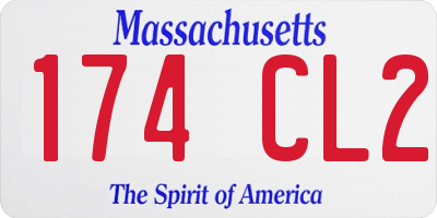 MA license plate 174CL2