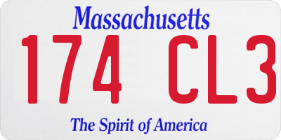 MA license plate 174CL3