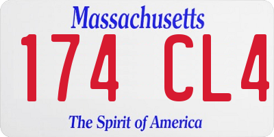MA license plate 174CL4
