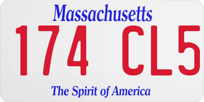 MA license plate 174CL5