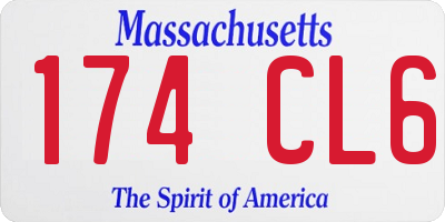 MA license plate 174CL6