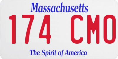 MA license plate 174CM0