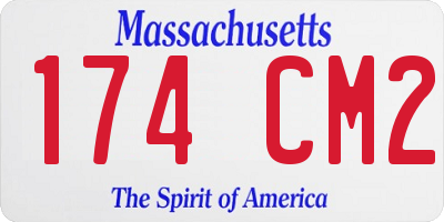 MA license plate 174CM2