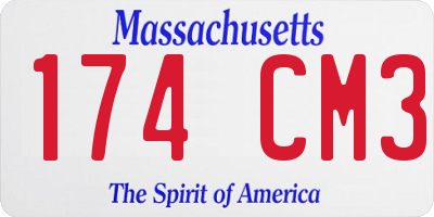 MA license plate 174CM3