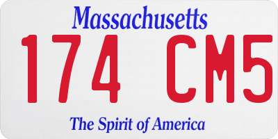 MA license plate 174CM5