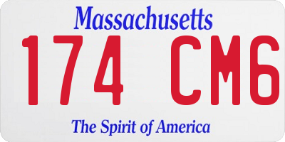 MA license plate 174CM6