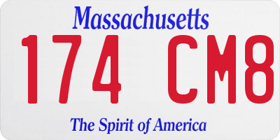 MA license plate 174CM8