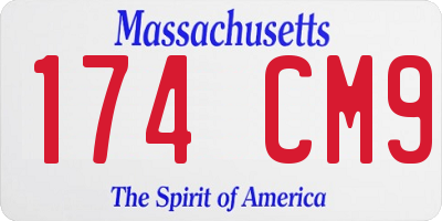 MA license plate 174CM9