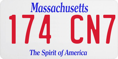 MA license plate 174CN7