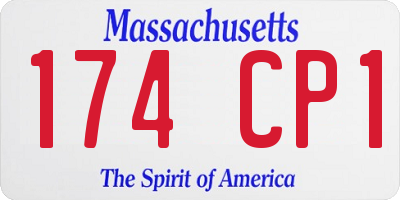 MA license plate 174CP1