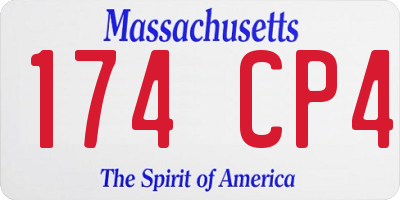 MA license plate 174CP4