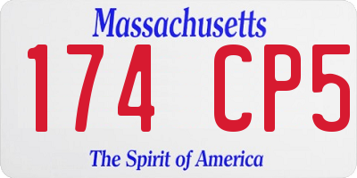 MA license plate 174CP5