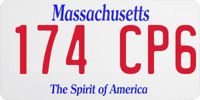 MA license plate 174CP6
