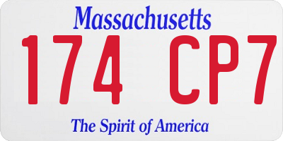 MA license plate 174CP7