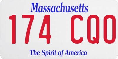MA license plate 174CQ0