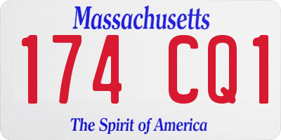 MA license plate 174CQ1