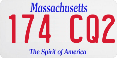 MA license plate 174CQ2