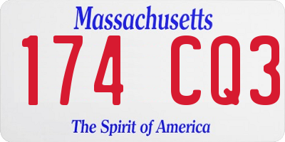 MA license plate 174CQ3