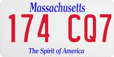 MA license plate 174CQ7