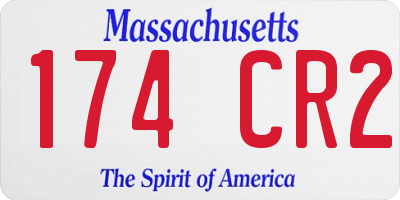 MA license plate 174CR2