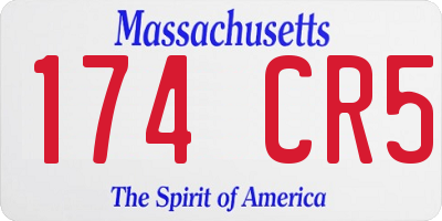 MA license plate 174CR5