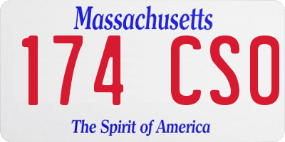 MA license plate 174CS0