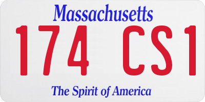 MA license plate 174CS1