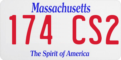 MA license plate 174CS2