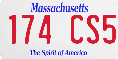 MA license plate 174CS5