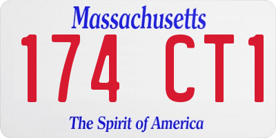 MA license plate 174CT1