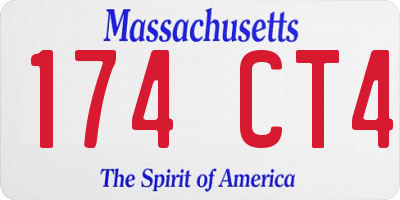 MA license plate 174CT4