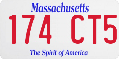 MA license plate 174CT5