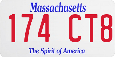 MA license plate 174CT8