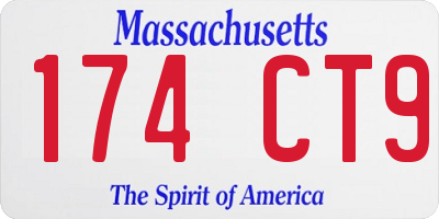 MA license plate 174CT9