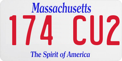 MA license plate 174CU2