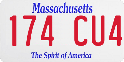 MA license plate 174CU4