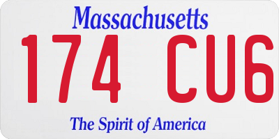 MA license plate 174CU6