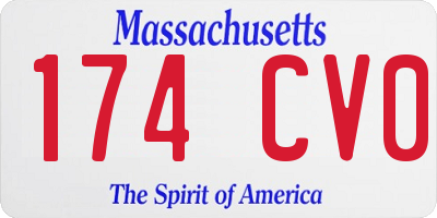 MA license plate 174CV0