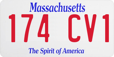 MA license plate 174CV1