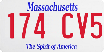 MA license plate 174CV5
