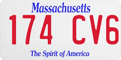 MA license plate 174CV6