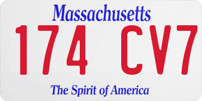 MA license plate 174CV7