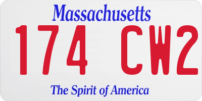 MA license plate 174CW2